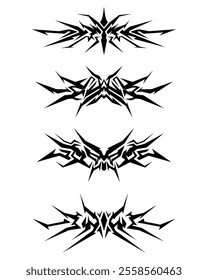 Collection of different abstract modern tribal tattoo