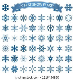 collection of different abstract snow flakes for christmas and winter time