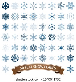 collection of different abstract snow flakes for christmas and winter time