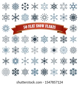 collection of different abstract snow flakes for christmas and winter time