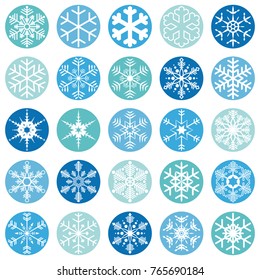 collection of different abstract snow flakes for christmas and winter time