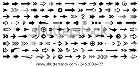 Collection different arrow set vector design