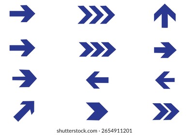 Colecione diferentes sinais de seta. Ícones de setas pretas. Ilustração do vetor de setas. Setas simples modernas. Cursor. Seta