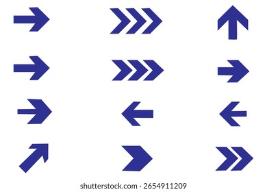 Colección diferentes signos de flecha. Iconos de flechas negras. Ilustración vectorial de flechas. Modernas flechas simples. Cursor. Flecha