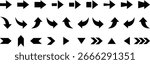 Collection different arrows sign. Black arrow vector icon pack. Arrow icon. Arrow vector collection. Doddle arrow set, collection of arrows. Vector Arrows set. Arrows isolated on white background