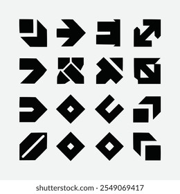 Colección de diferentes signos de flechas. Iconos de flechas de Vector negro. Modernas flechas simples.