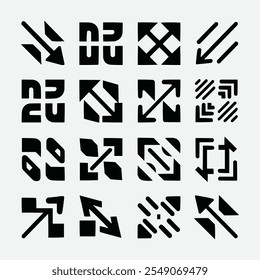 Collection different arrows sign. Black vector arrows icons. Modern simple arrows.