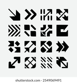 Collection different arrows sign. Black vector arrows icons. Modern simple arrows.