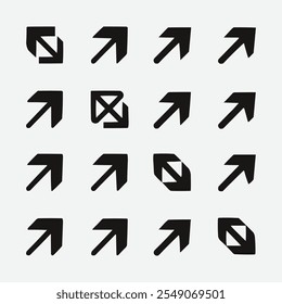 Colección de diferentes signos de flechas. Iconos de flechas de Vector negro. Modernas flechas simples.