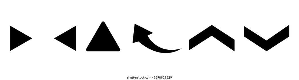 Collection different arrows sign vector. arrow icon set. right narrow arrow. forward symbol. modern arrow sign vector on white background