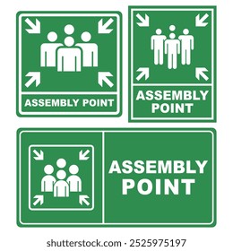Collection of different assembly point sign