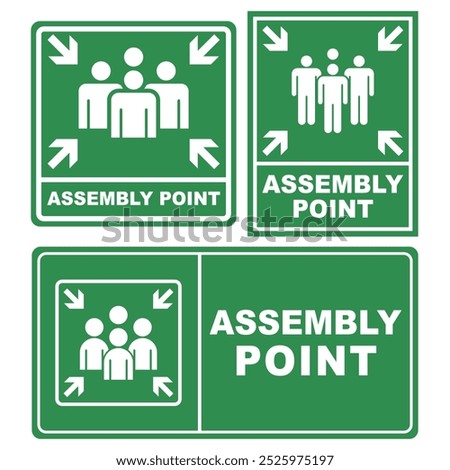 Collection of different assembly point sign