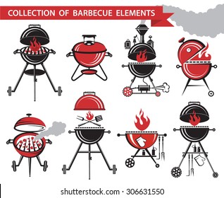 collection of different barbecue elements