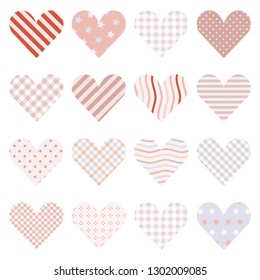 collection of different beautiful hearts for valentine love time or mothers day