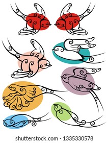 collection of different birds