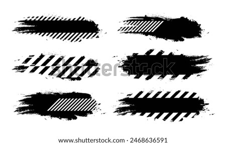 Collection of different black grunge banners