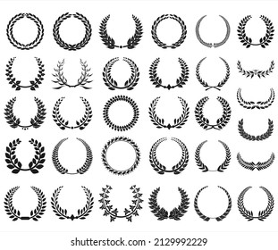Collection of different black and white laurel wreath