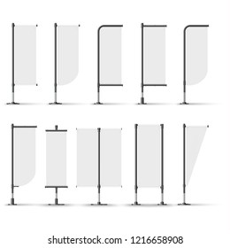 Collection different blank banner flag design element