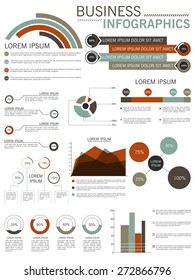 Collection of different business infographics elements for print, presentation and reports.