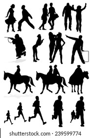 Collection of different characters, vector illustrations.