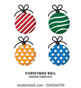 Collection different Christmas ball template. New year toy decoration