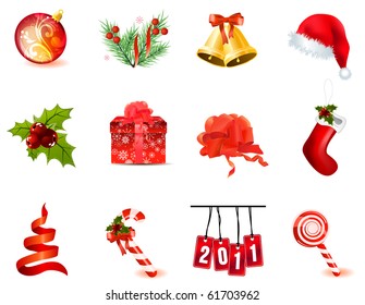 Collection of different christmas icons