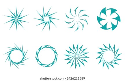 Collection of different circle shape abstract symbols