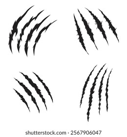 Collection of different claw scratch illustration