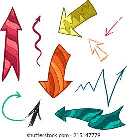 Collection of different  color arrows for your design 