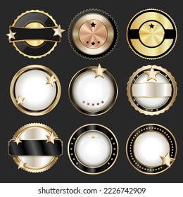 Colección de distintivos de gradiente cónico de diferentes colores