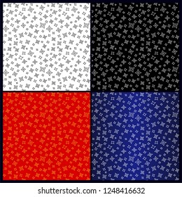 Collection of different color seamless patterns with stars