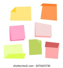 Collection of different color stickers in flat style