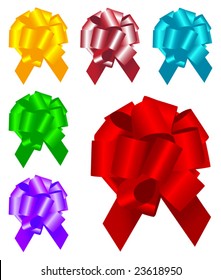 Collection of different colored bows for holidays