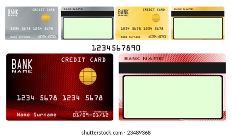 Collection of different colored credit cards for banks. To see similar please visit my gallery.