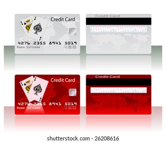 Collection of different colored credit cards for banks. To see similar please visit my gallery.