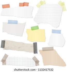 collection of different colored scraps of papers with adhesive strips