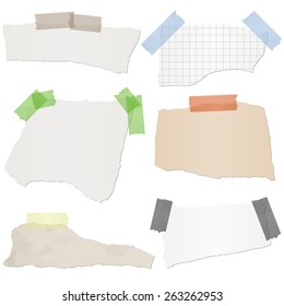 collection of different colored scraps of papers with adhesive strips