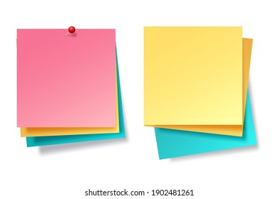 Collection of different colored sheets of note papers