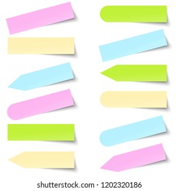 collection of different colored sticky notes with shadow