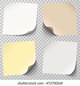 collection of different colored sticky notes with transparency showing shadow