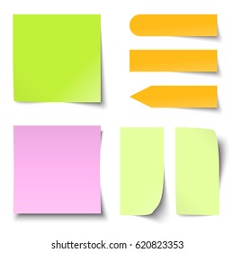 collection of different colored sticky notes with shadows