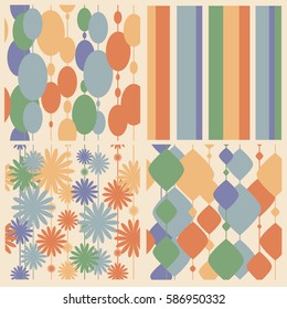 A collection of a different colorful seamless abstract patterns