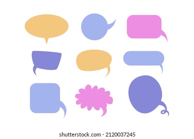 Collection of different colorful speech bubbles vector . Vector illustration