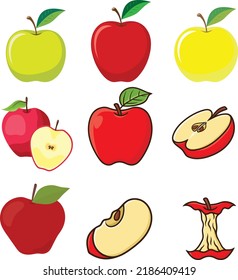 collection of different colors of apples