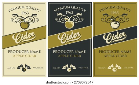 collection of different colors labels for apple cider