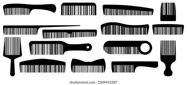 Sammlung von verschiedenen Design kombinieren Barcode und Kamm