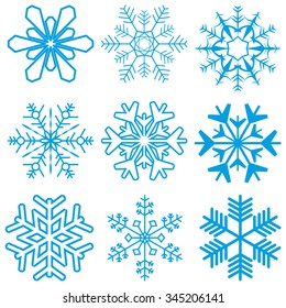 collection of different detailed snow flakes for christmas time