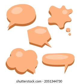 Collection of different dialogue clouds in flat style