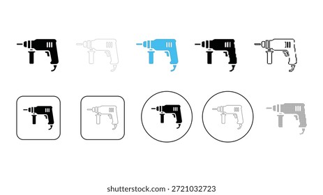 Collection of different drill icons in various styles