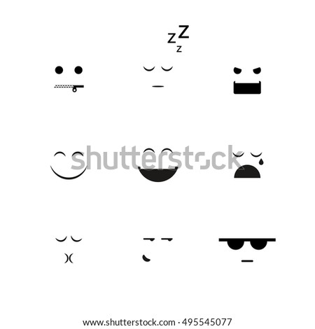 Collection of different emoji vector clipart